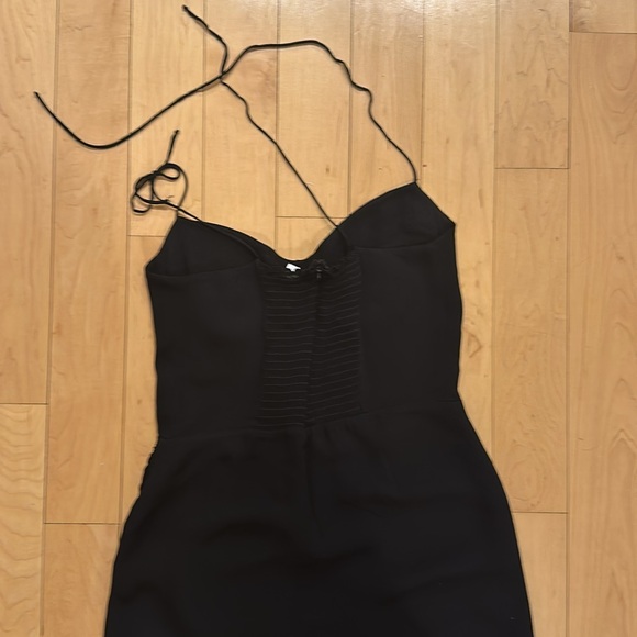 NWOT REFORMATION Kourtney Black Faux Wrap Midi Dress - Picture 11 of 12